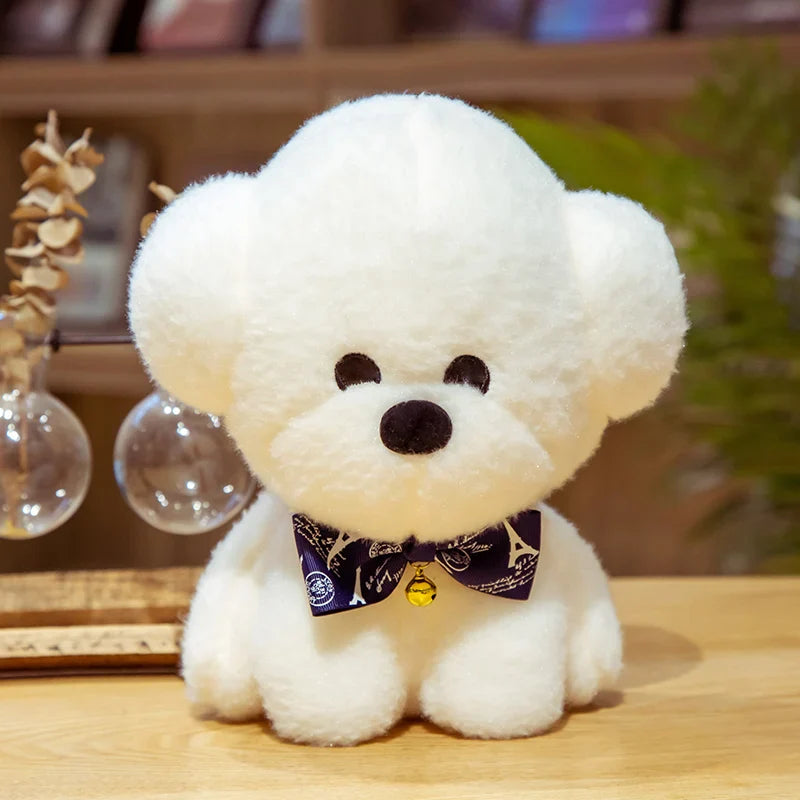 Teddy Dog Bichon Frise Puppy Plush White Stuffed Soft Animal Toy Eiffel Tower Bow Animals - Tophatter Daily Deals