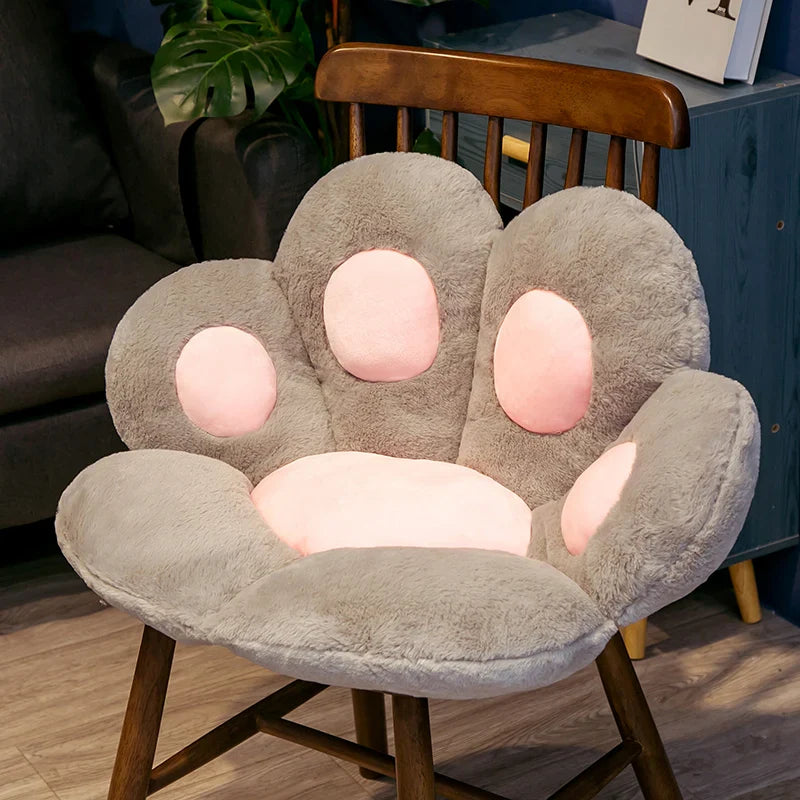 Electric Hand Warmer (Rechargeable) Kitten Cat Paw Plush Cushion Pillow 60cm Grey Animals - Tophatter Daily Deals