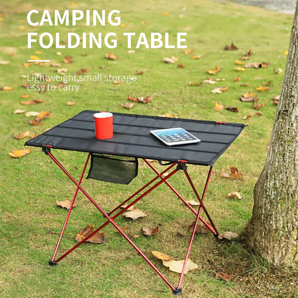 Portable Folding Table Alloy Desk Black Camp Furniture - Tophatter Daily Deals