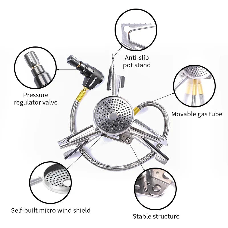 2900W Pressure Regulator Camping Stove Silver Camp Cooking - Tophatter Daily Deals