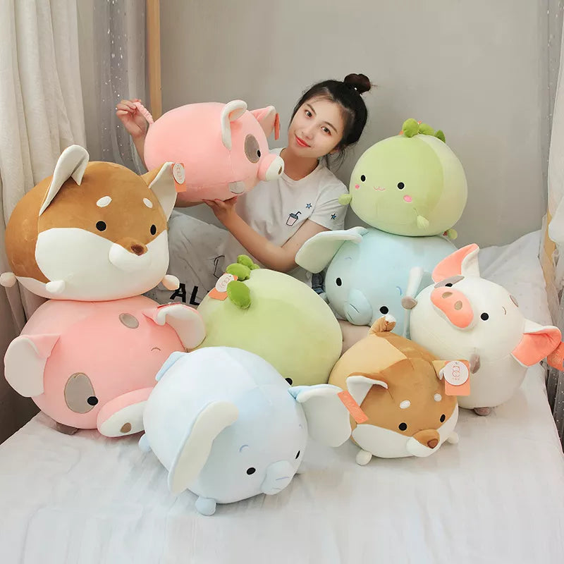 Chubby Pig Pink Piggy Plush with Eye Patch 35-45cm Animals - Tophatter Daily Deals