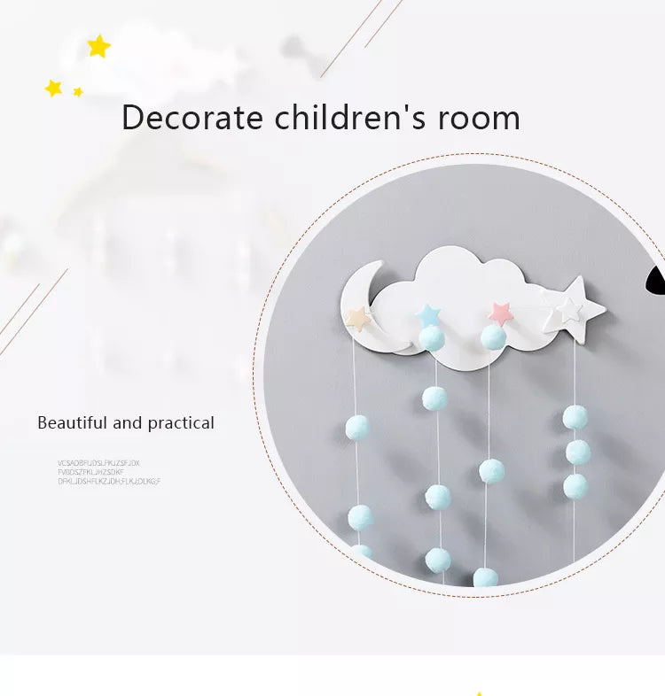 Kawaii Cloud Hooks Children's Room Wall Hanging Decor Rainbows - Tophatter Daily Deals
