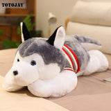 Huskie Dog Plush Doggy Puppy Husky Sleeping Grey White Stuffed Soft Toy Animals - Tophatter Daily Deals