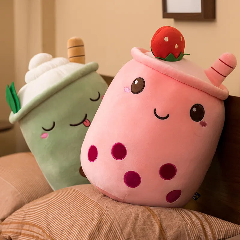 Cute Bubble Tea Plush Toy Stuffed Milk Tea Soft Boba Fruit Tea Cup Plushie Food - Tophatter Daily Deals