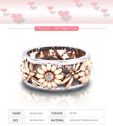 "Sunflower Dream" 925 Sterling Silver Women's Ring Rings - Tophatter Daily Deals