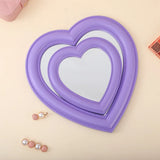 Pink Love Heart-Shaped Cosmetic Mirror Makeup Wall Hanging Mirror Mythical - Tophatter Daily Deals