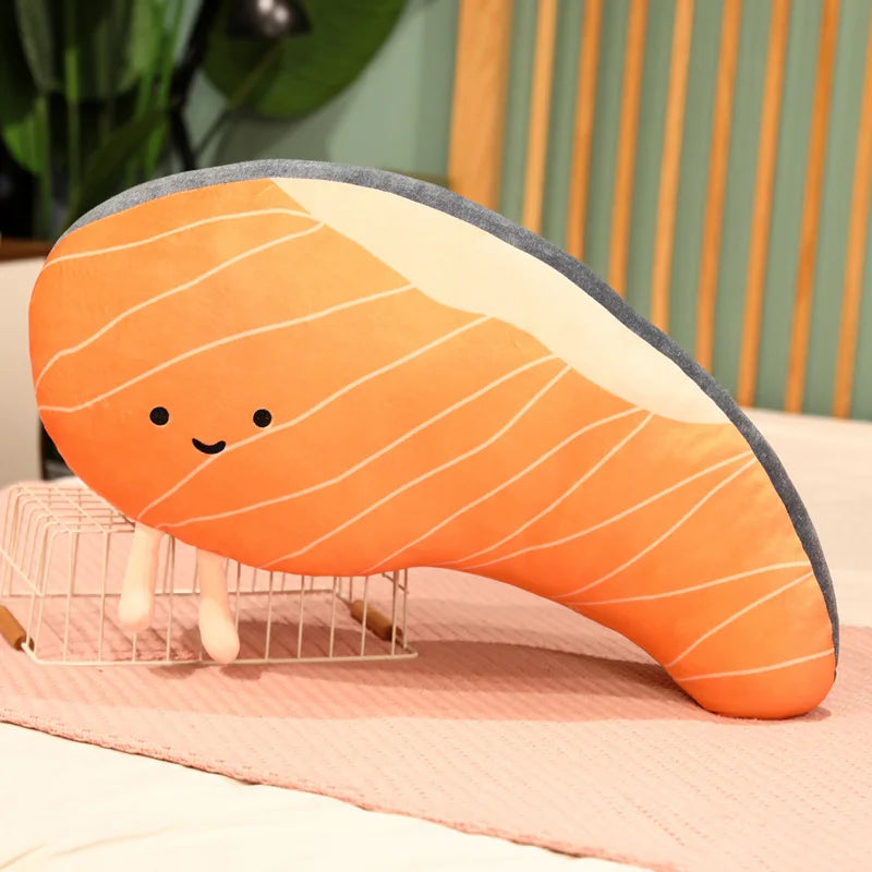 Salmon Plush Pillow Realistic Food Cushion Cozy Gift - Tophatter Daily Deals