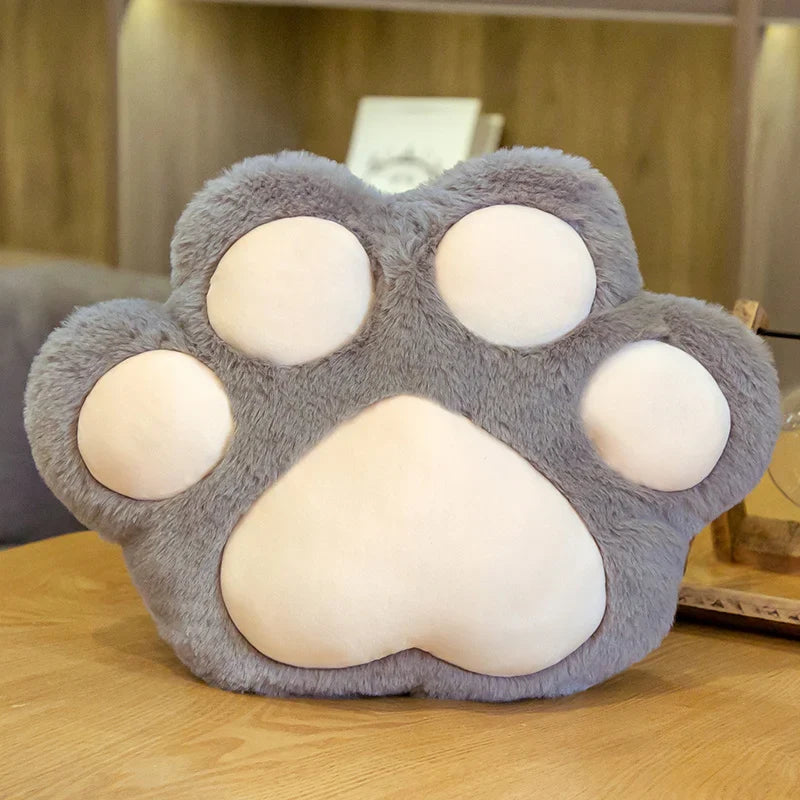 Electric Hand Warmer (Rechargeable) Kitten Cat Paw Plush Cushion Pillow Grey Handwarmer Animals - Tophatter Daily Deals