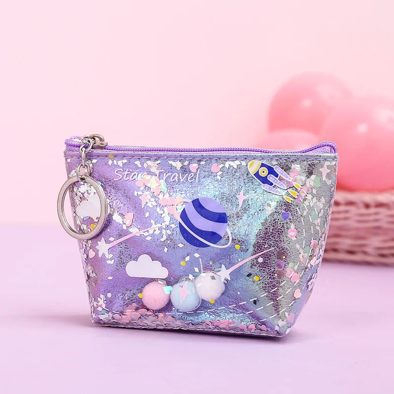 Pencil Case Laser Big Makeup Bag Cosmetic Case Purple Zipped Pouch Outer Space - Tophatter Daily Deals