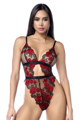 Teddy (Black/Red) – High-Cut Sheer Mesh Lingerie > Clothes > Teddies - Tophatter Daily Deals