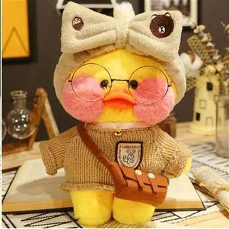 Korean Duck Plush Costume Glasses Dress Explorer Yellow x Beige Animals - Tophatter Daily Deals