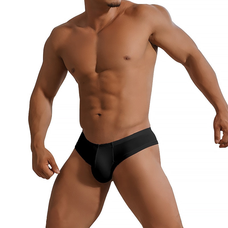 Sexy Underwear Men Briefs 9 Colors Brief U Convex Pouch Male Panties Slip AD325-Black 2PCS. Men Briefs - Tophatter Daily Deals