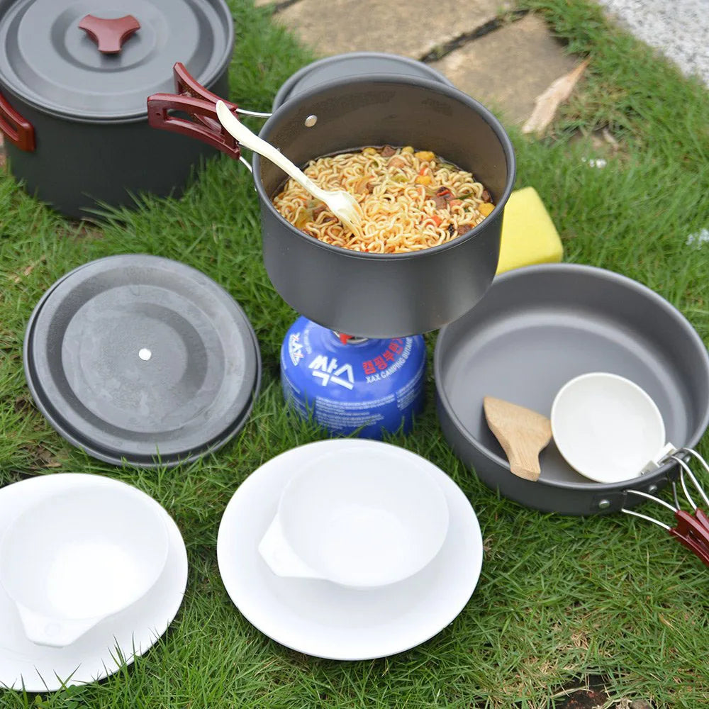 14-in-1 Outdoor Camping Cookware Kit Brown Camp Cooking - Tophatter Daily Deals