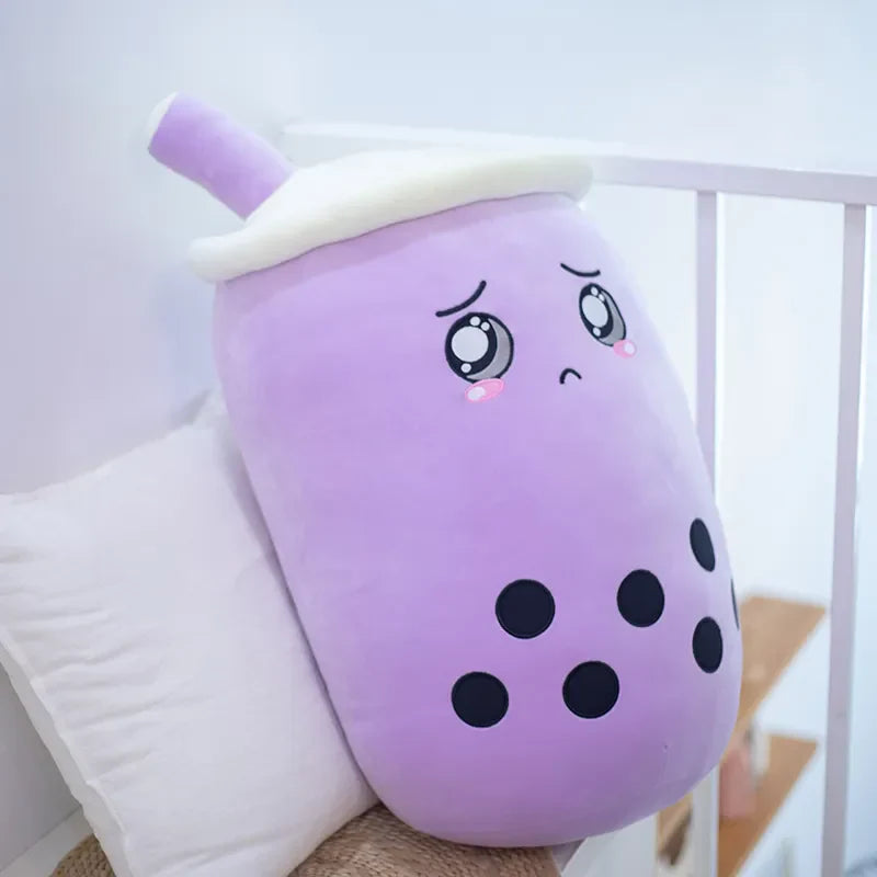 Cute Bubble Tea Plush Toy Stuffed Milk Tea Soft Boba Fruit Tea Cup Plushie Purple Food - Tophatter Daily Deals