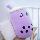 Cute Bubble Tea Plush Toy Stuffed Milk Tea Soft Boba Fruit Tea Cup Plushie Purple Food - Tophatter Daily Deals