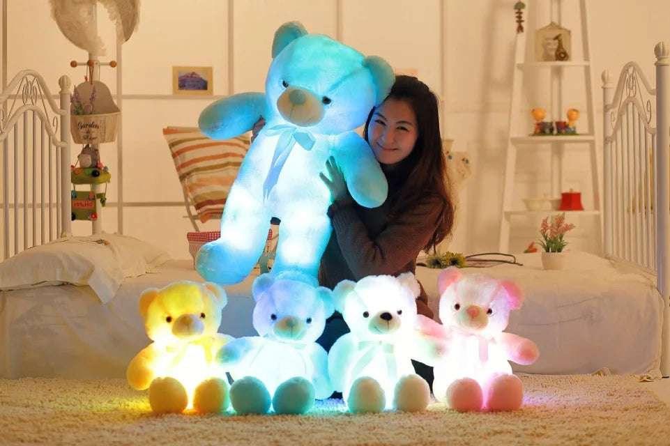 Light-Up LED Glowing Teddy Bear Stuffed Animal Plush Toy Animals - Tophatter Daily Deals