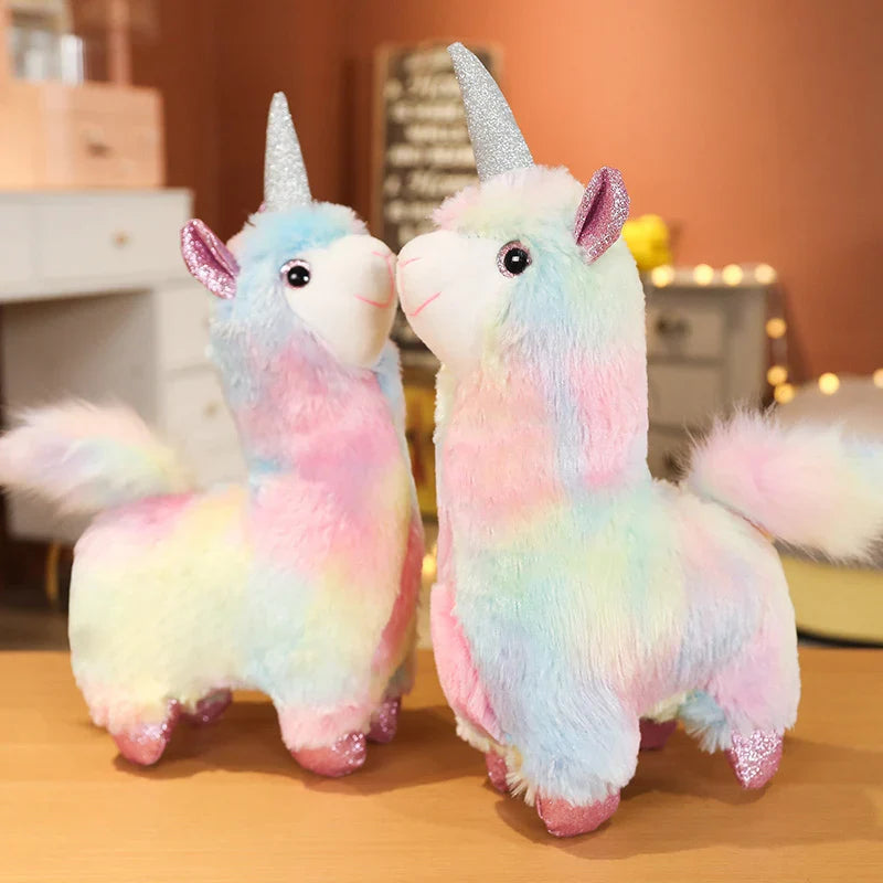 Rainbow Alpaca Unicorn Plush Stuffed Animal Toy Animals - Tophatter Daily Deals