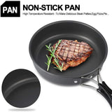 11-Piece Outdoor Camping Cookware Set Black Camp Cooking - Tophatter Daily Deals