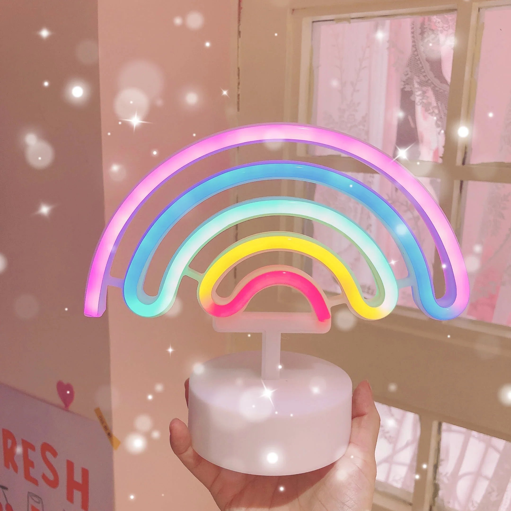 Cute Rainbow LED Unicorn Neon Sign Night Light Home Kids Bedroom Indoor Lighting Decor Lamp Lovely LED Night Light 2021 New Rainbows - Tophatter Daily Deals