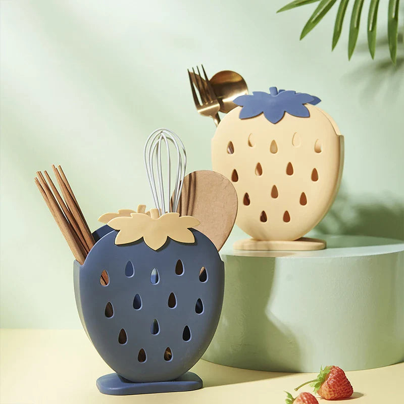 Kitchen Utensil Storage Box Container Strawberry Pink Blue Yellow Green Food - Tophatter Daily Deals