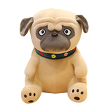 3D Brown Pug Plushie With Green Collar 60cm Animals - Tophatter Daily Deals