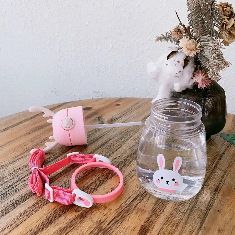 Cute Deer Antlers Water Bottle Pink Blue Yellow Green Animals - Tophatter Daily Deals