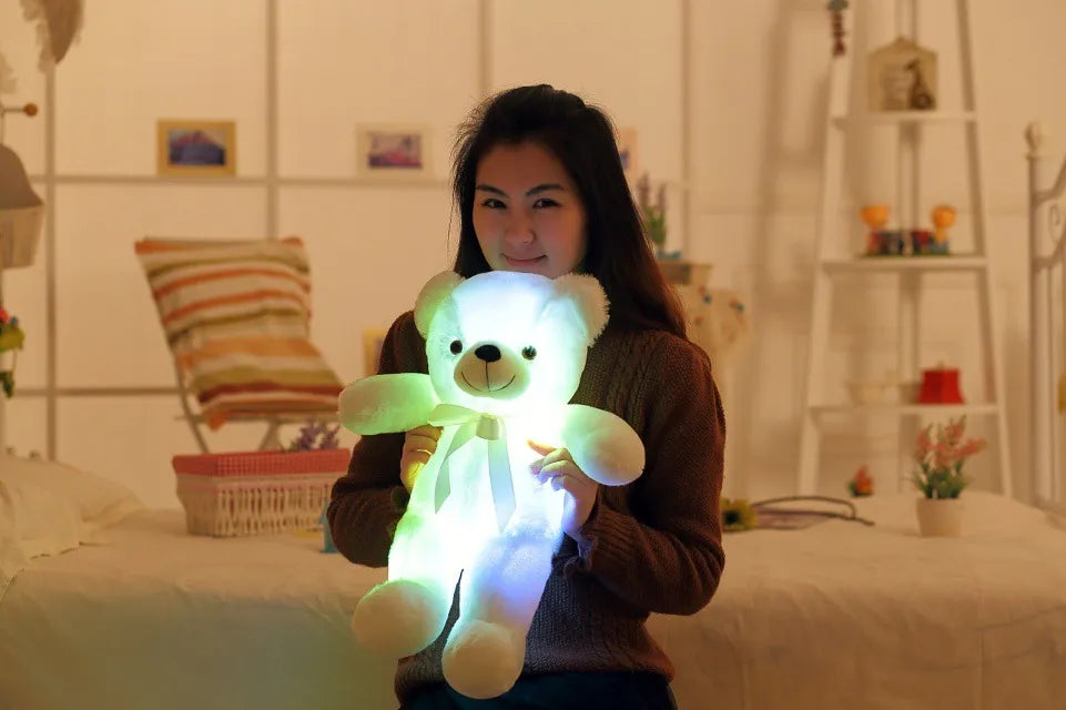 Light-Up LED Glowing Teddy Bear Stuffed Animal Plush Toy Animals - Tophatter Daily Deals