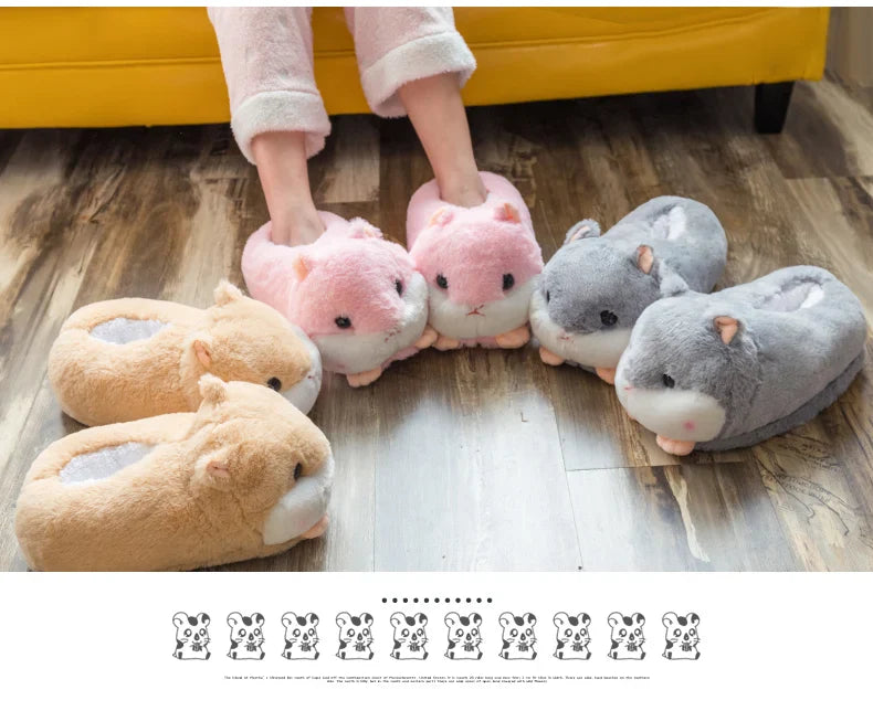 Slippers Winter Warm Home Plush Cute Corgi Slippers Flock Indoor Shoes Casual Slip On Flats Animals - Tophatter Daily Deals