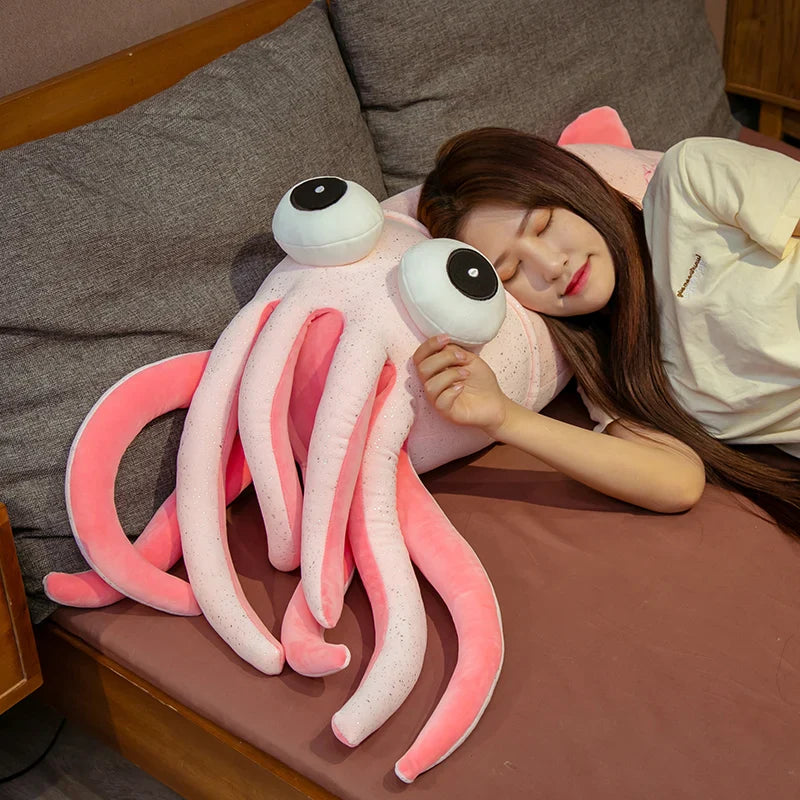 Octopus Plush Blue or Pink Squid Tentacles Cuttlefish Animals - Tophatter Daily Deals