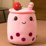 Cute Bubble Tea Plush Toy Stuffed Milk Tea Soft Boba Fruit Tea Cup Plushie Pink B Food - Tophatter Daily Deals