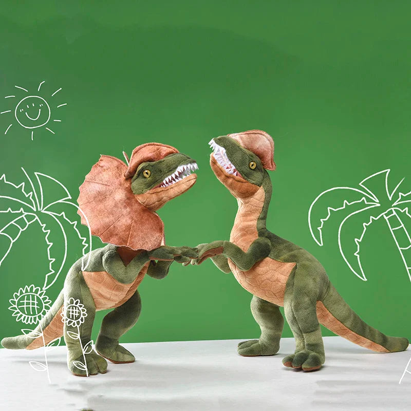 Dilophosaurus Plush Toy Double Crest Soft Dino Collectible - Tophatter Daily Deals