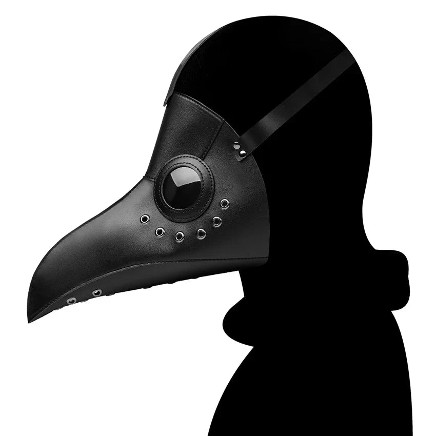 Plague Doctor PU Leather Mask Steampunk Halloween 2025 PBM006BK - Tophatter Daily Deals