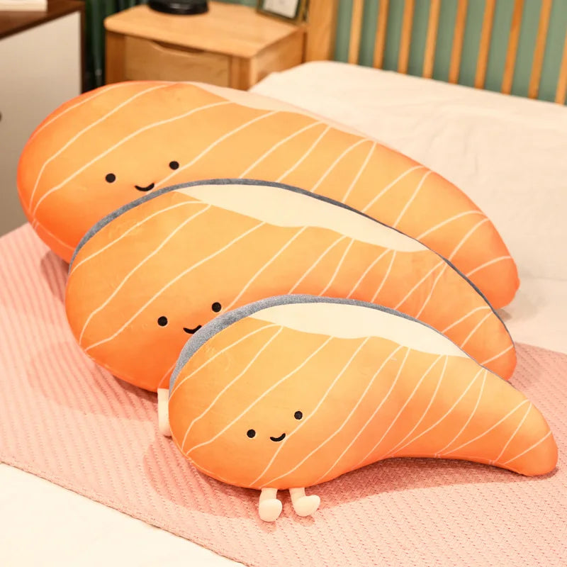 Salmon Plush Pillow Realistic Food Cushion Cozy Gift - Tophatter Daily Deals