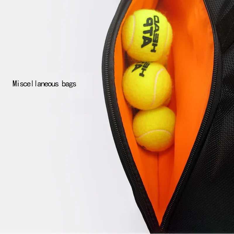 Tennis Badminton Racket Backpack Black Duffel Bags - Tophatter Daily Deals
