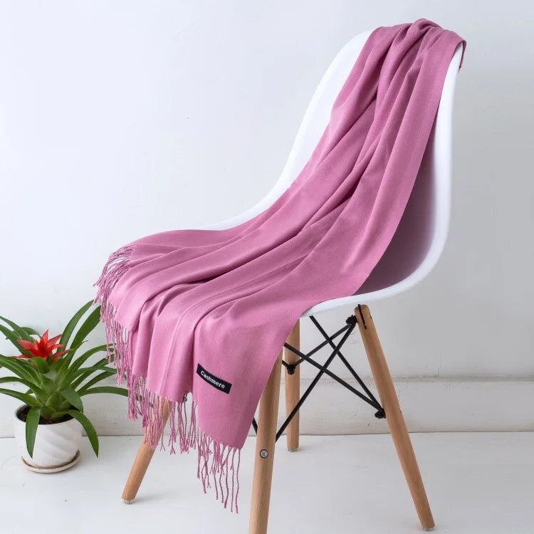Warm Cozy Women Scarf - Long Fringe, Cashmere, Winter - Tophatter Daily Deals
