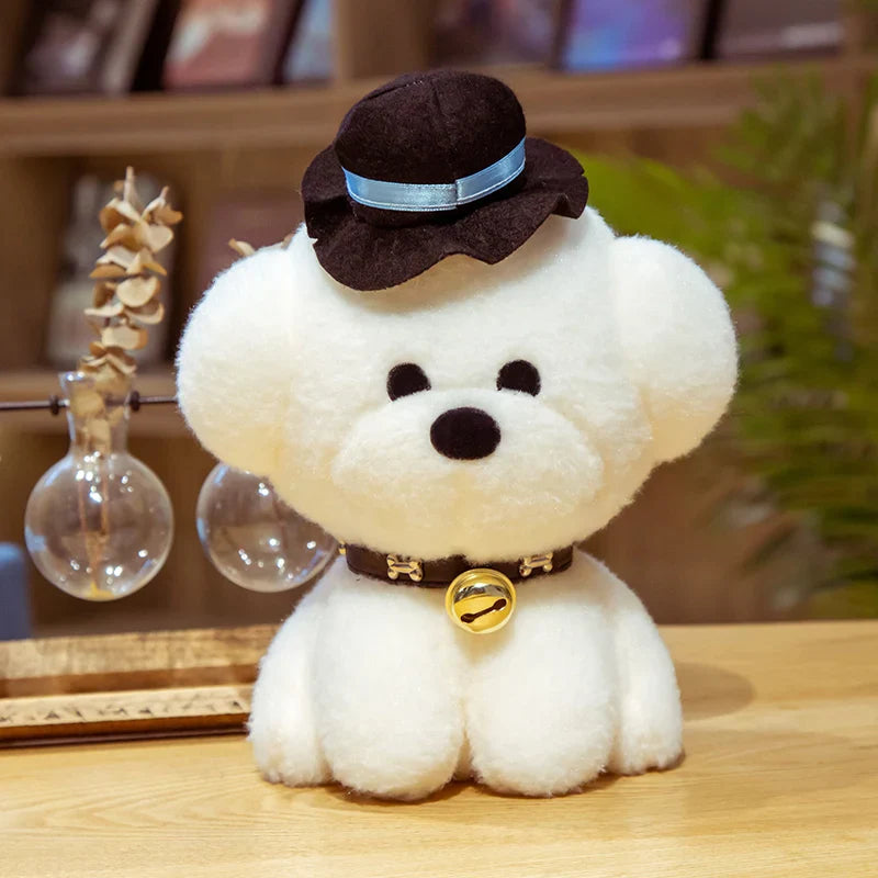 Teddy Dog Bichon Frise Puppy Plush White Stuffed Soft Animal Toy Hat Black Animals - Tophatter Daily Deals