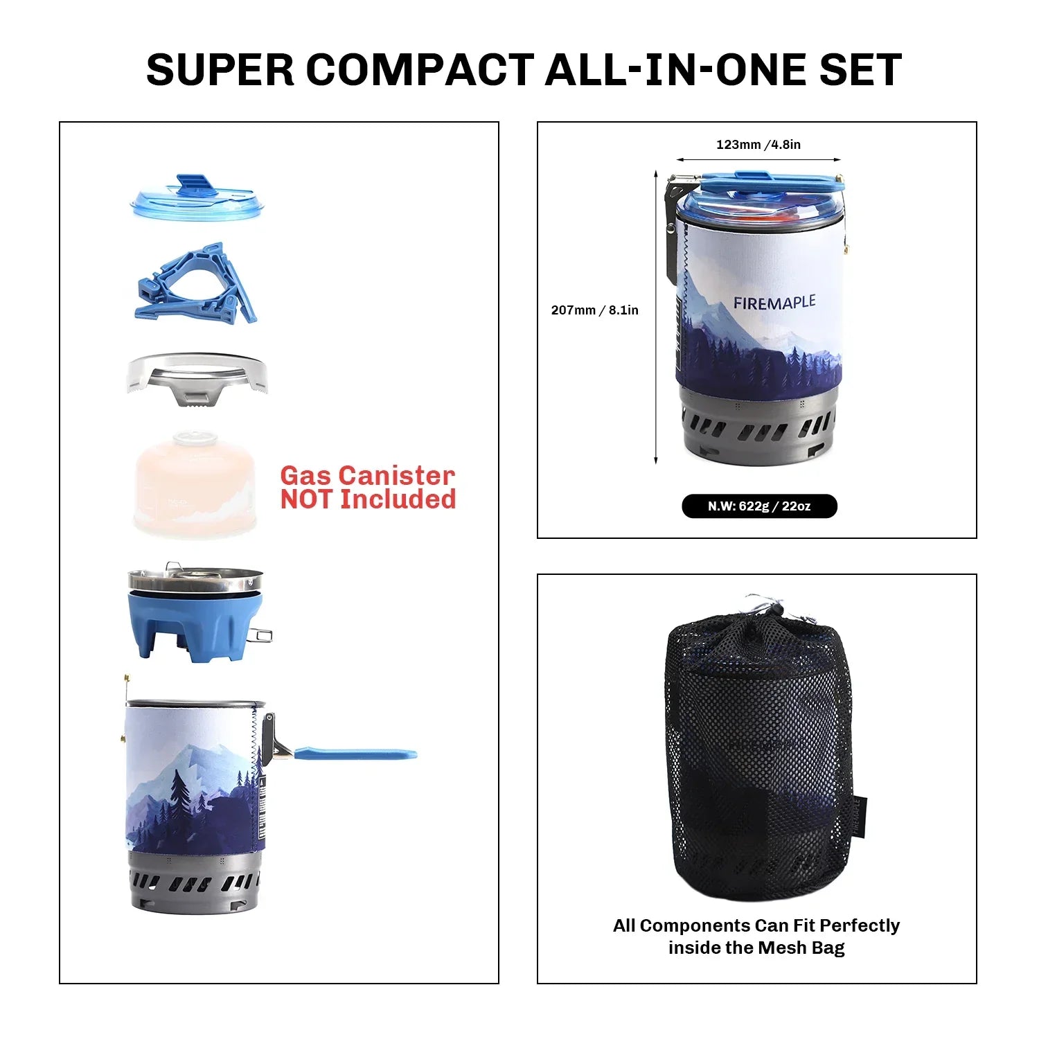 Camping Stove with Micro Regulator Valve Blue Camp Cooking - Tophatter Daily Deals