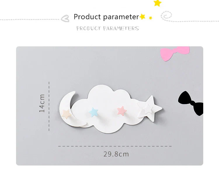 Kawaii Cloud Hooks Children's Room Wall Hanging Decor Rainbows - Tophatter Daily Deals