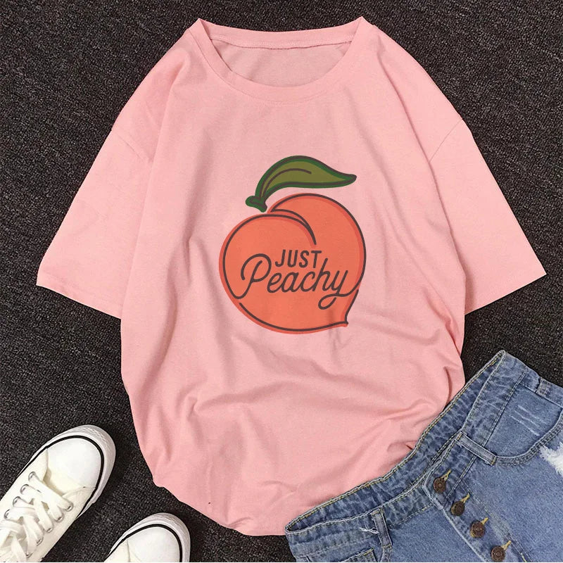 Pink Peach Juice Harajuku T Shirt Food - Tophatter Daily Deals