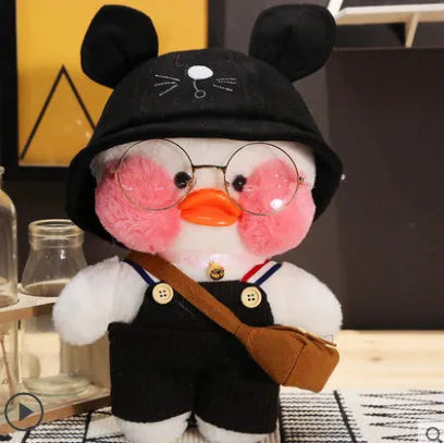 Korean Duck Plush Costume Glasses Dress Explorer White x Black Animals - Tophatter Daily Deals