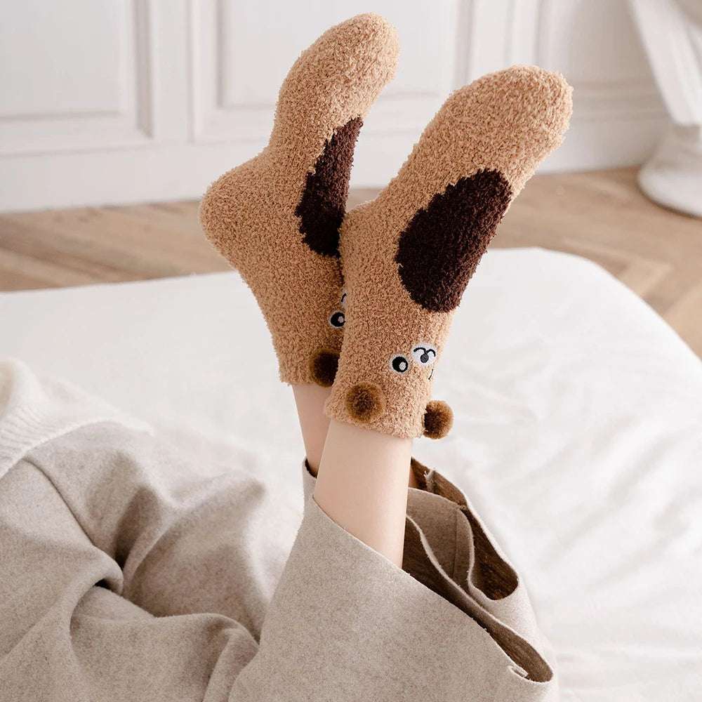Cute Animal Fuzzy Socks Animals - Tophatter Daily Deals