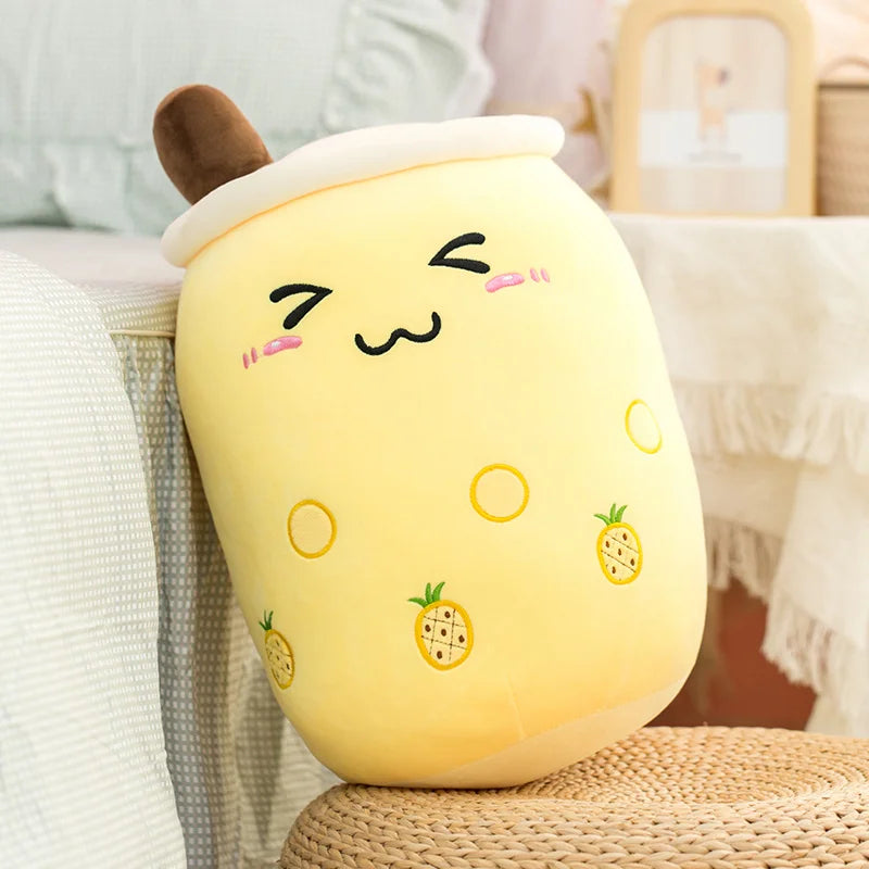 Bubble Tea Boba Milk Tea Drink Plushie Pineapple Food - Tophatter Daily Deals