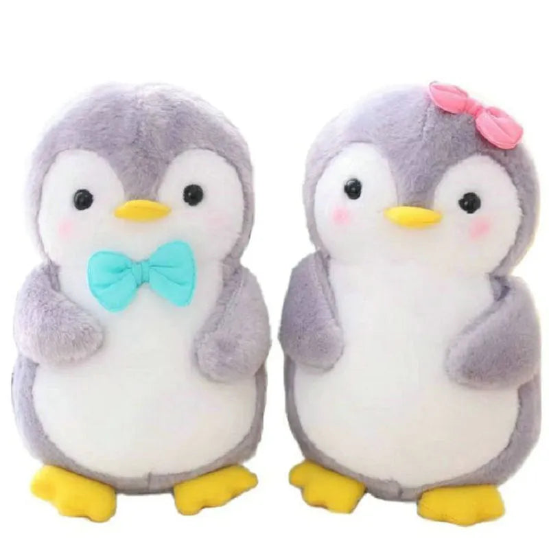 Penguin Matching Couples His 'n' Hers Plush Toys Bowtie Hair Bow Pink Blue Animals - Tophatter Daily Deals