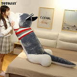 Huskie Dog Plush Doggy Puppy Husky Sleeping Grey White Stuffed Soft Toy Animals - Tophatter Daily Deals