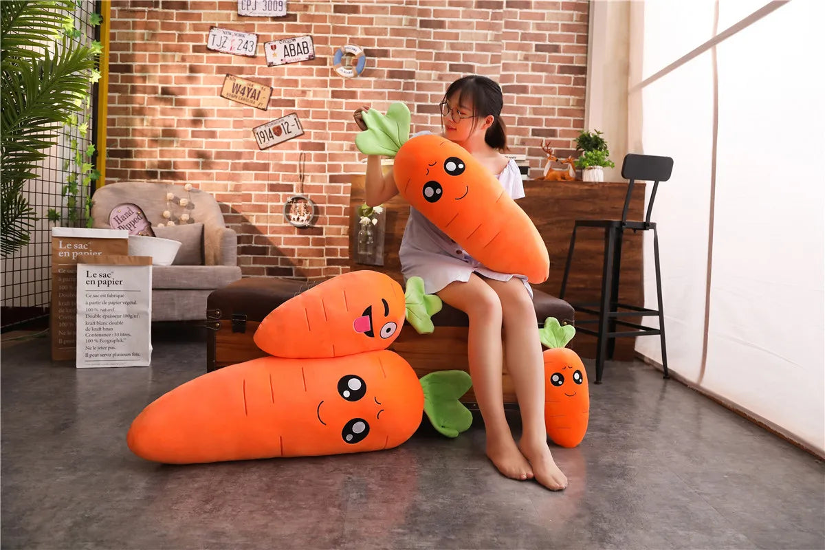 Cartoon Carrot Plant Vegetable Plush Stuffed Soft Toy Huge Food - Tophatter Daily Deals