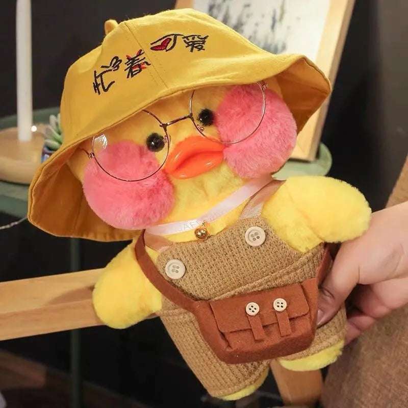 Korean Duck Plush Costume Glasses Dress Explorer Yellow x Greige Animals - Tophatter Daily Deals