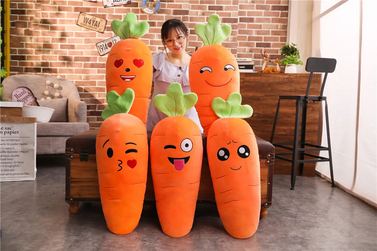Cartoon Carrot Plant Vegetable Plush Stuffed Soft Toy Huge Food - Tophatter Daily Deals