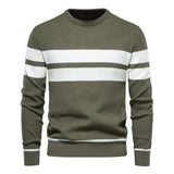Soft Classic Men's Striped Sweater - Crew Neck, Knit Casual - Tophatter Daily Deals