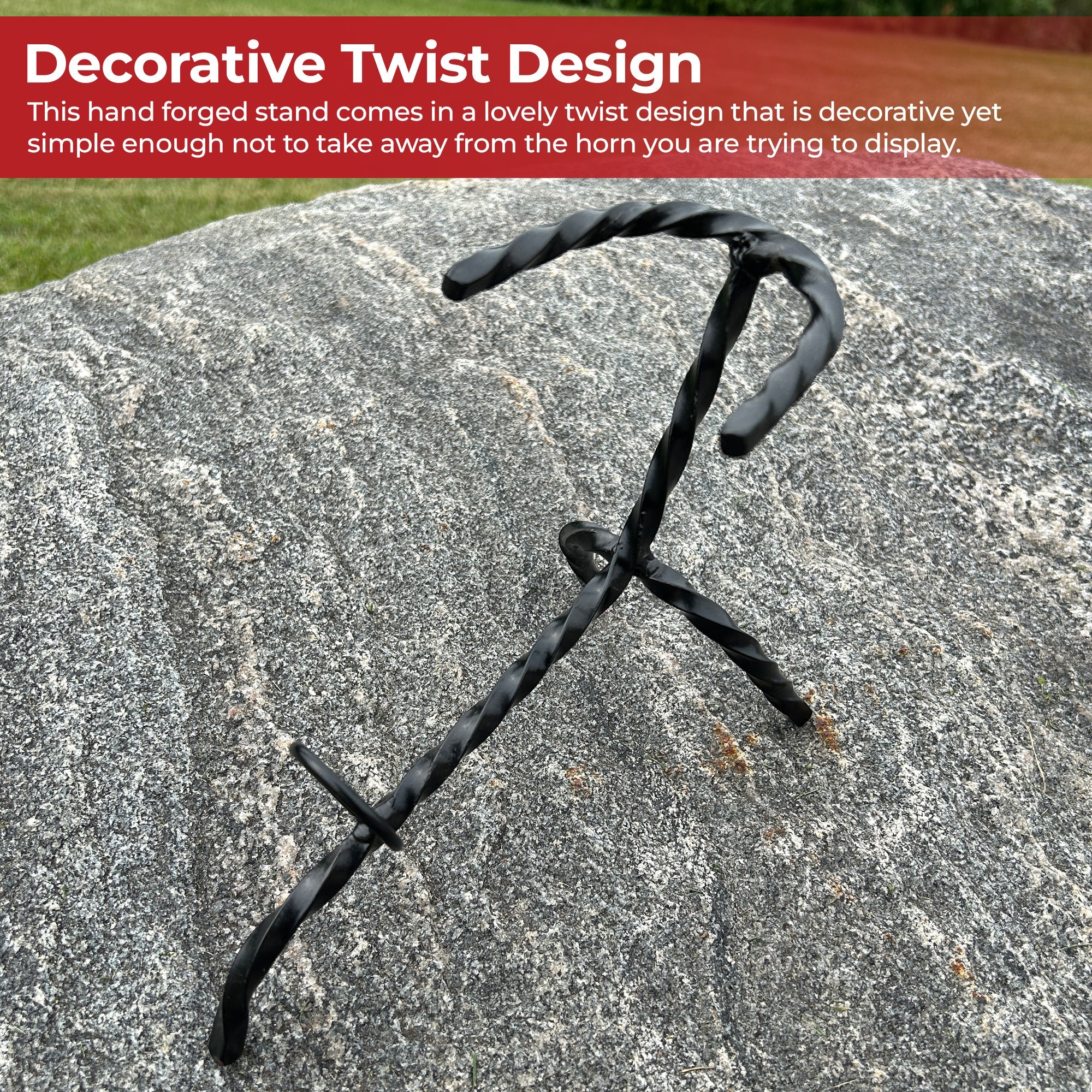 Hand Forged Twisted Iron Horn Stand historical period - Tophatter Daily Deals