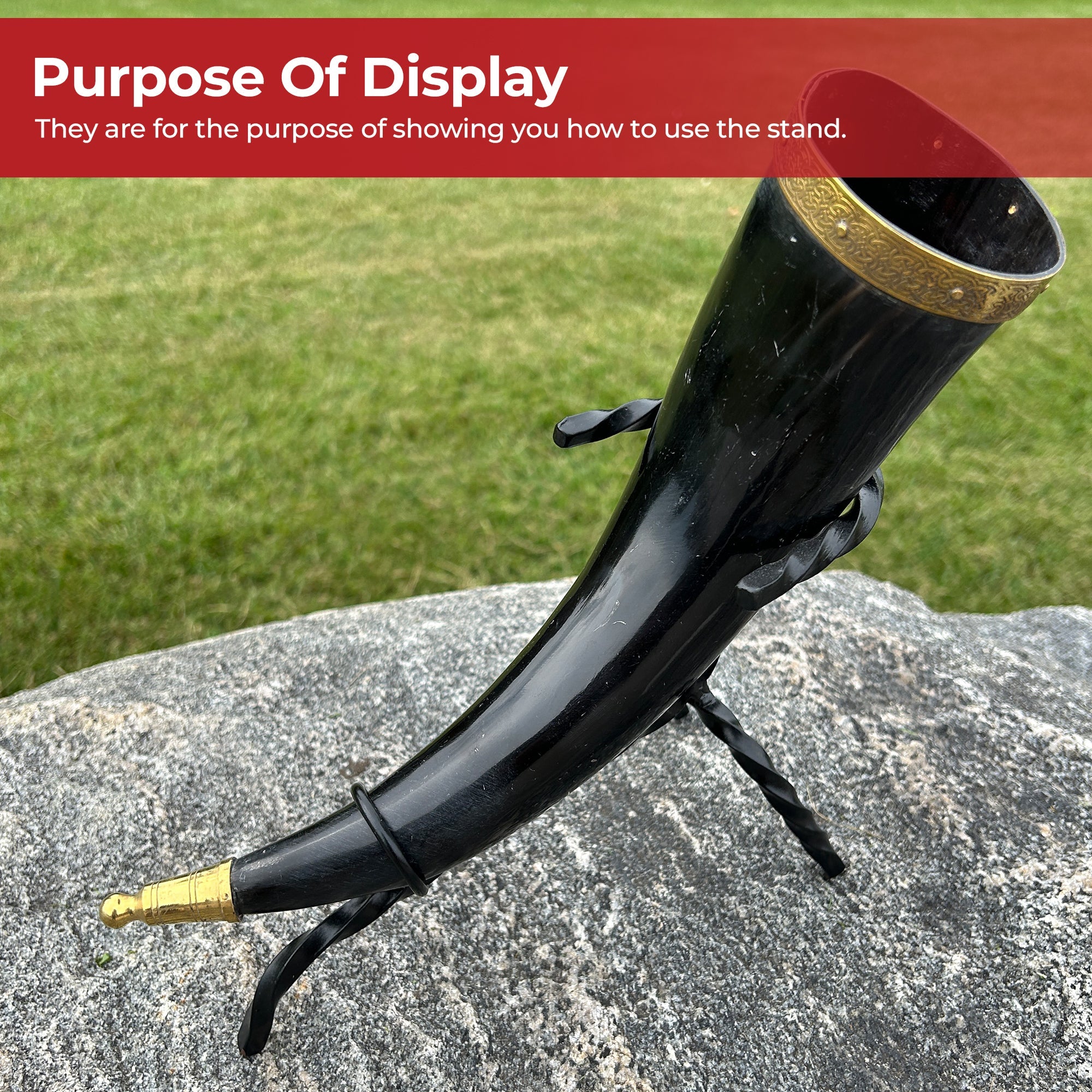 Hand Forged Twisted Iron Horn Stand historical period - Tophatter Daily Deals